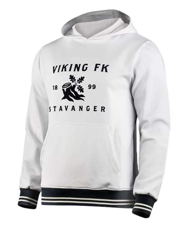 Hvit Viking FK hettegenser med Viking logo